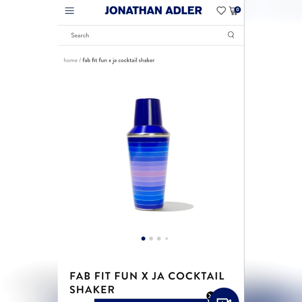 Jonathan Adler Scala Cocktail Shaker Fab Fit Fun Colabration